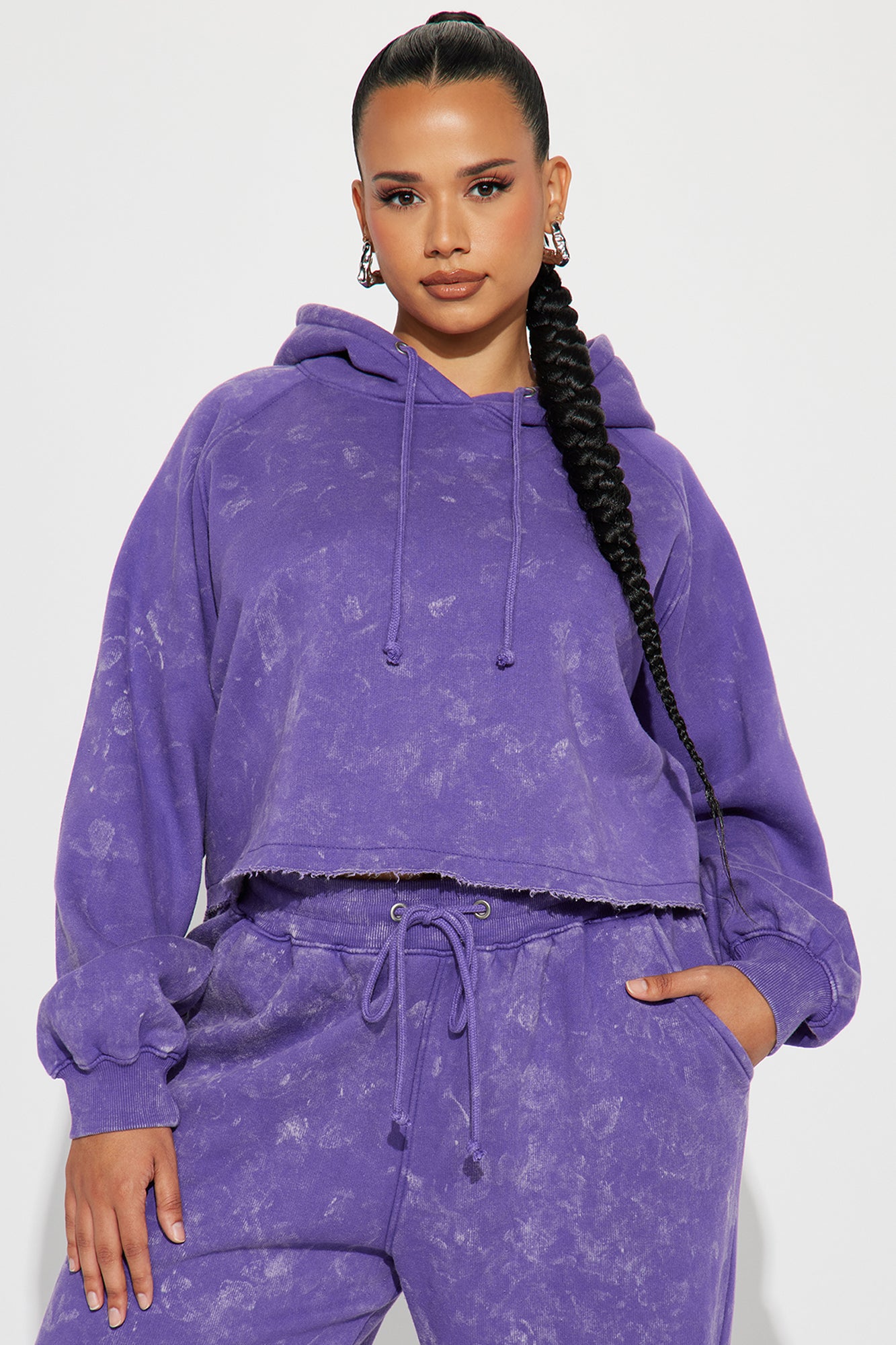 My Time Mineral Wash Jogger Set - Purple