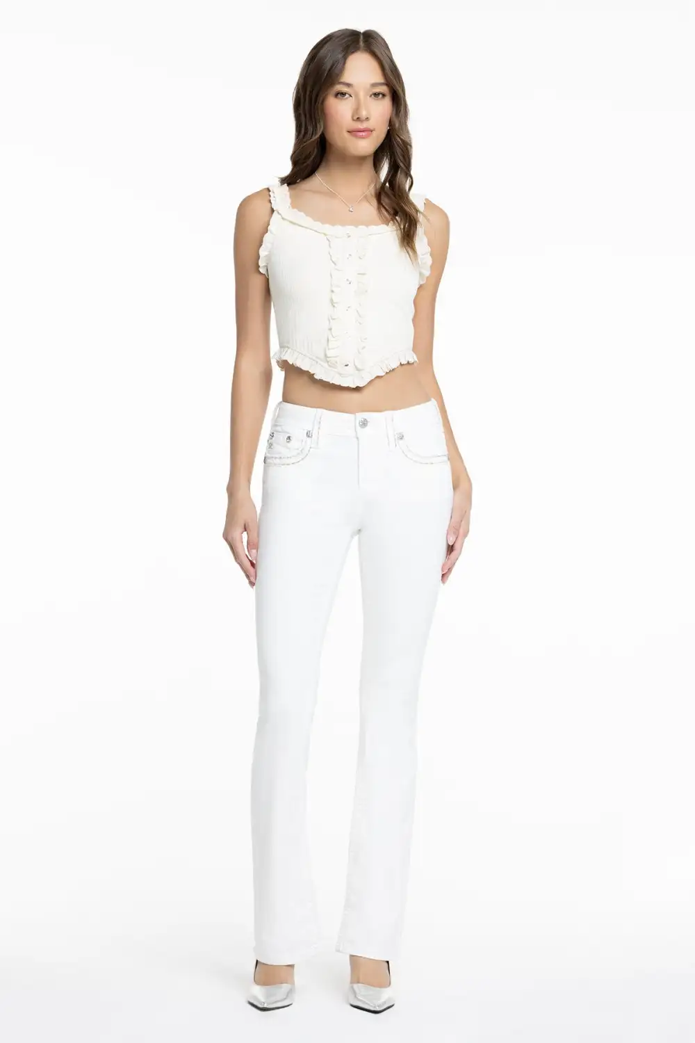 Classic White Bootcut Jeans