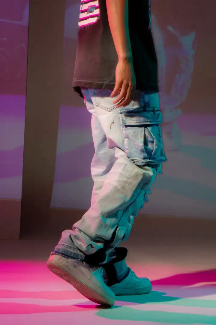 Dubaku Blue Baggy Fit Jean