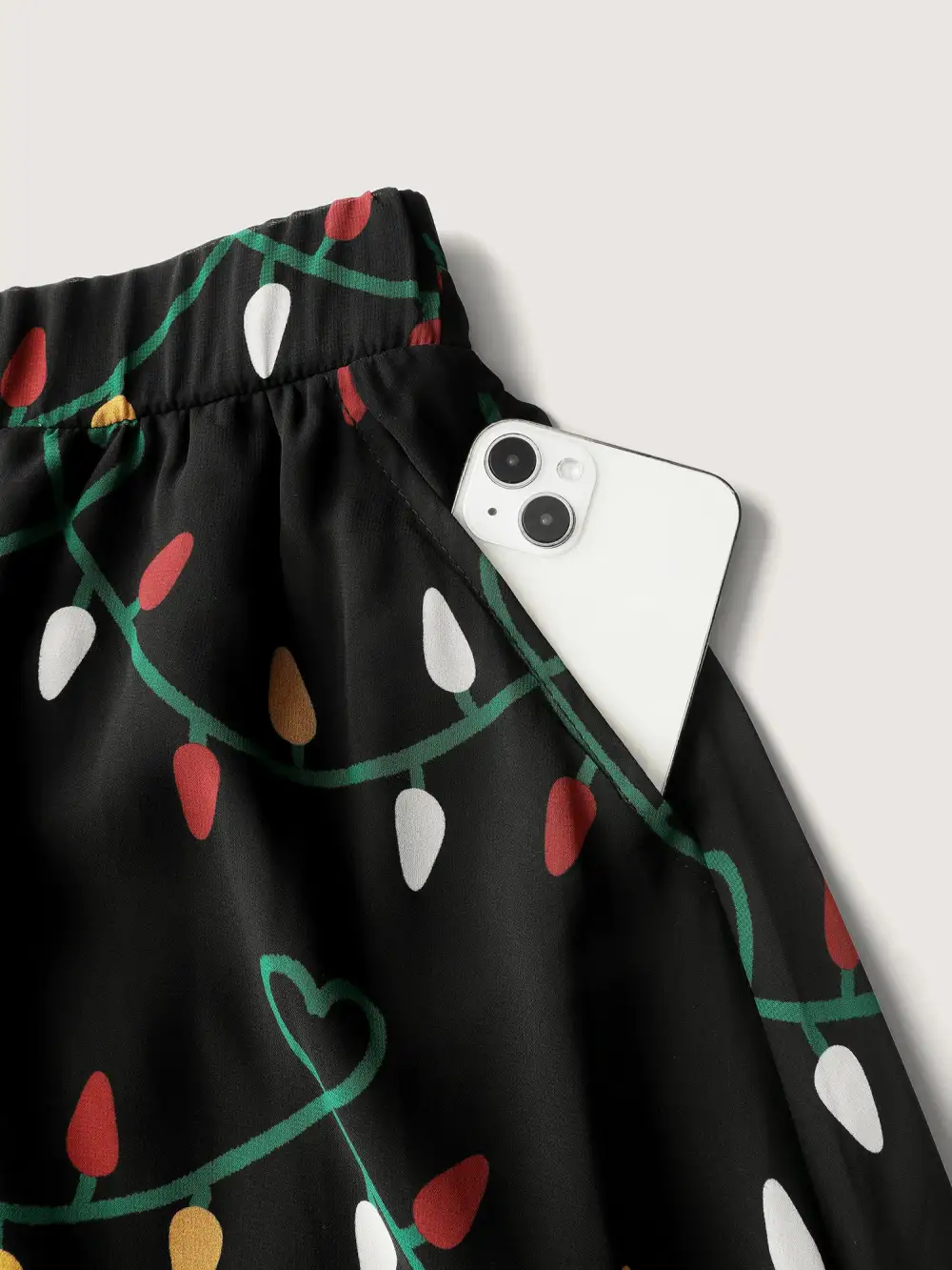 Tweed Fairy Lights Pockets Midi Skirt