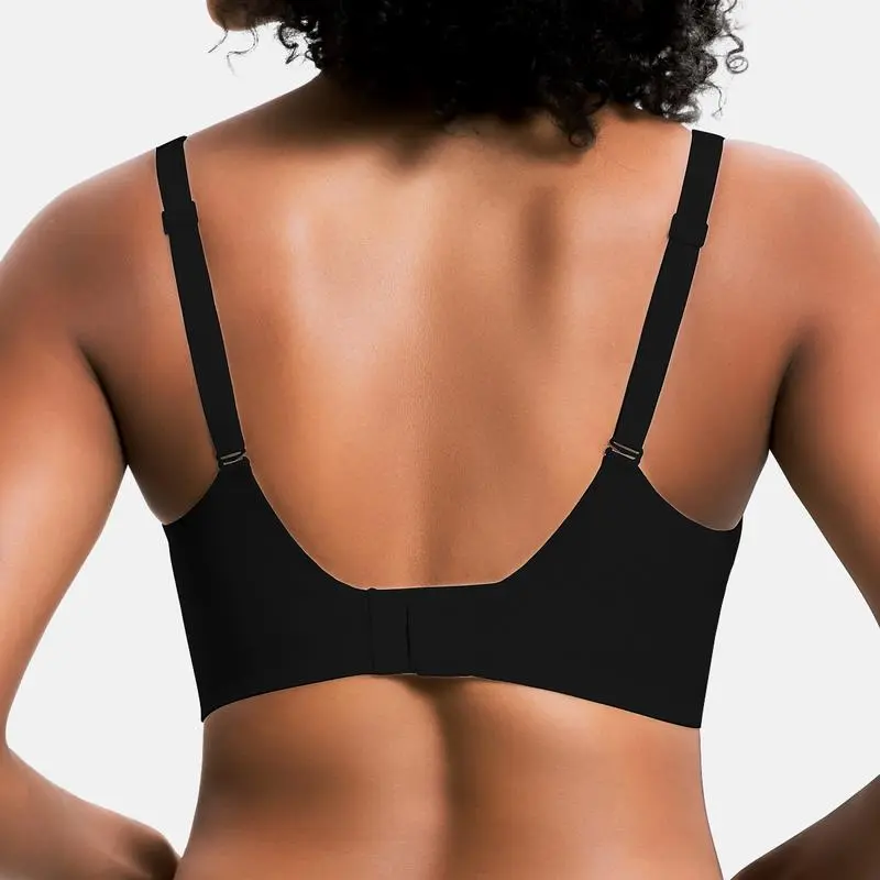 Women's Seamless Push-Up Wireless Bra – Deep V Bralette for Everyday Comfort