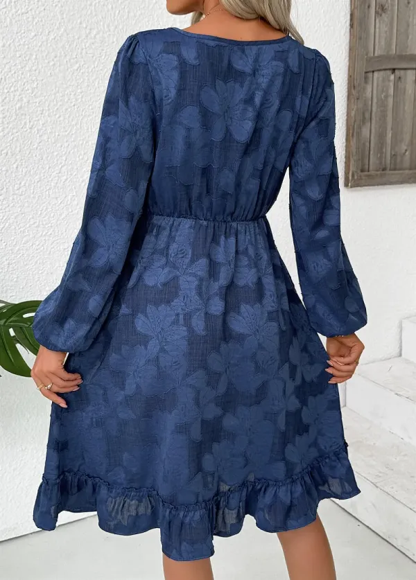 Sage Green Tummy Coverage Long Sleeve V Neck Dress