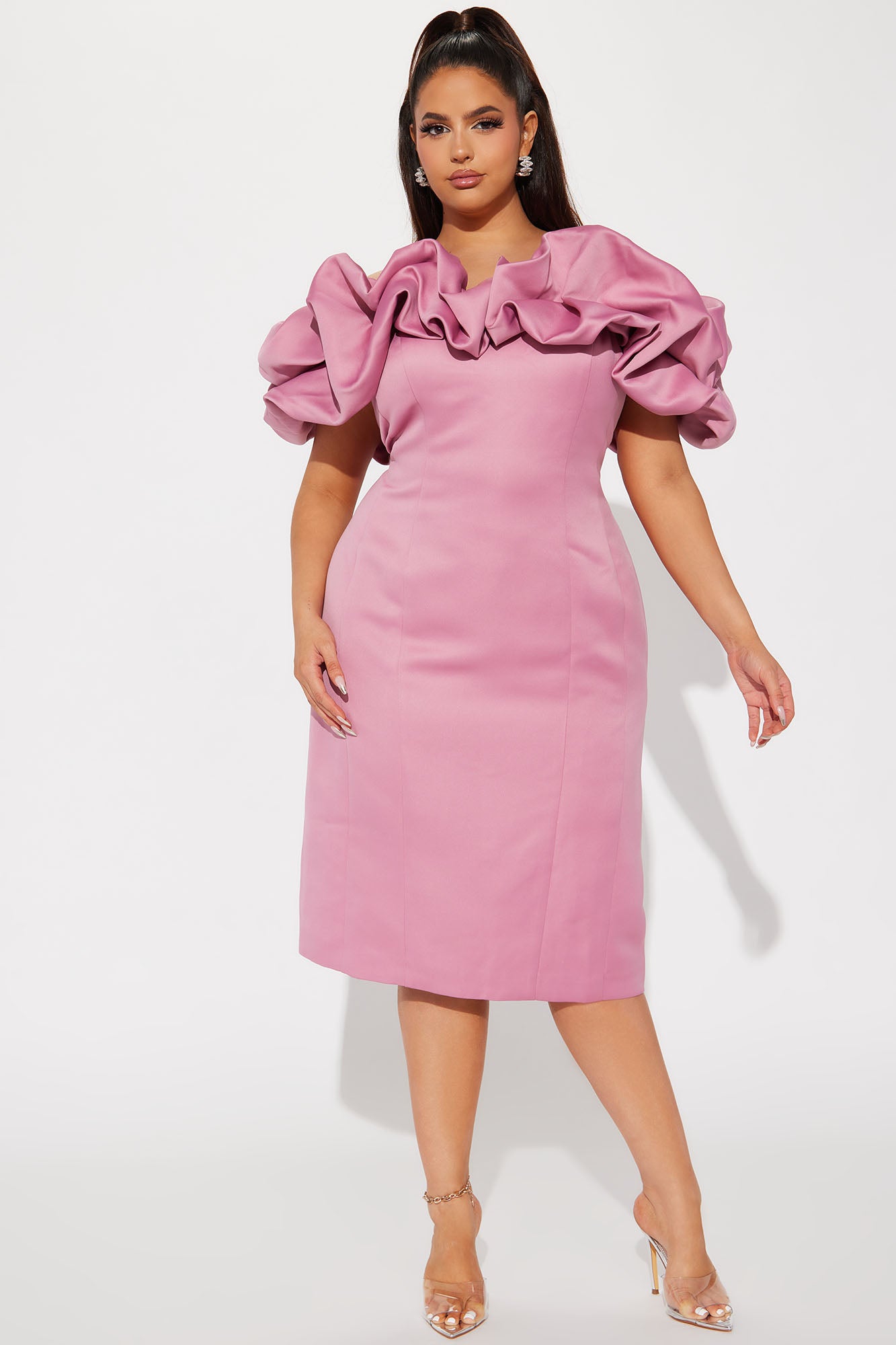 Parisian Nights Midi Dress - Mauve