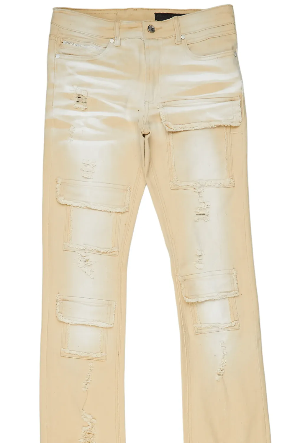 Grant Beige Super Stacked Flare Jean