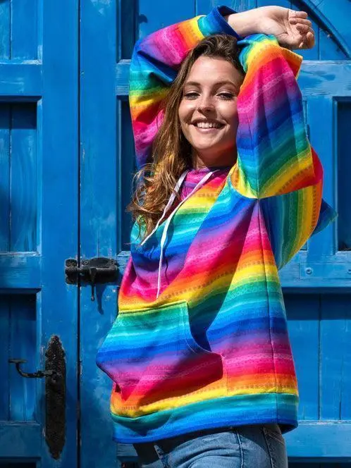 Rainbow Stripe Long Sleeve Tops