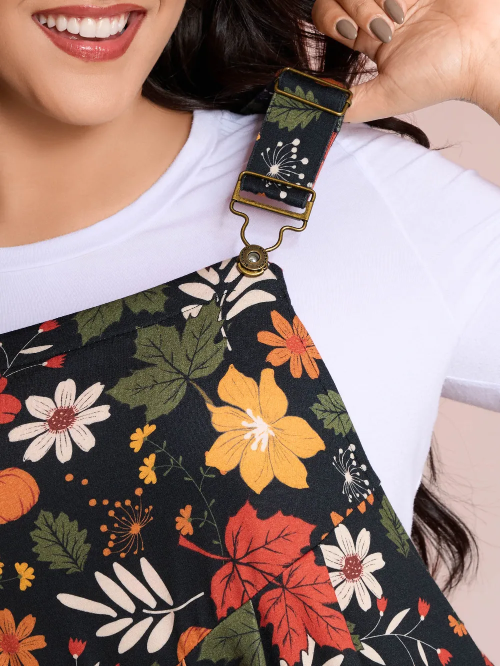 Retro Fall Print Relaxed Fit Jumpsuit