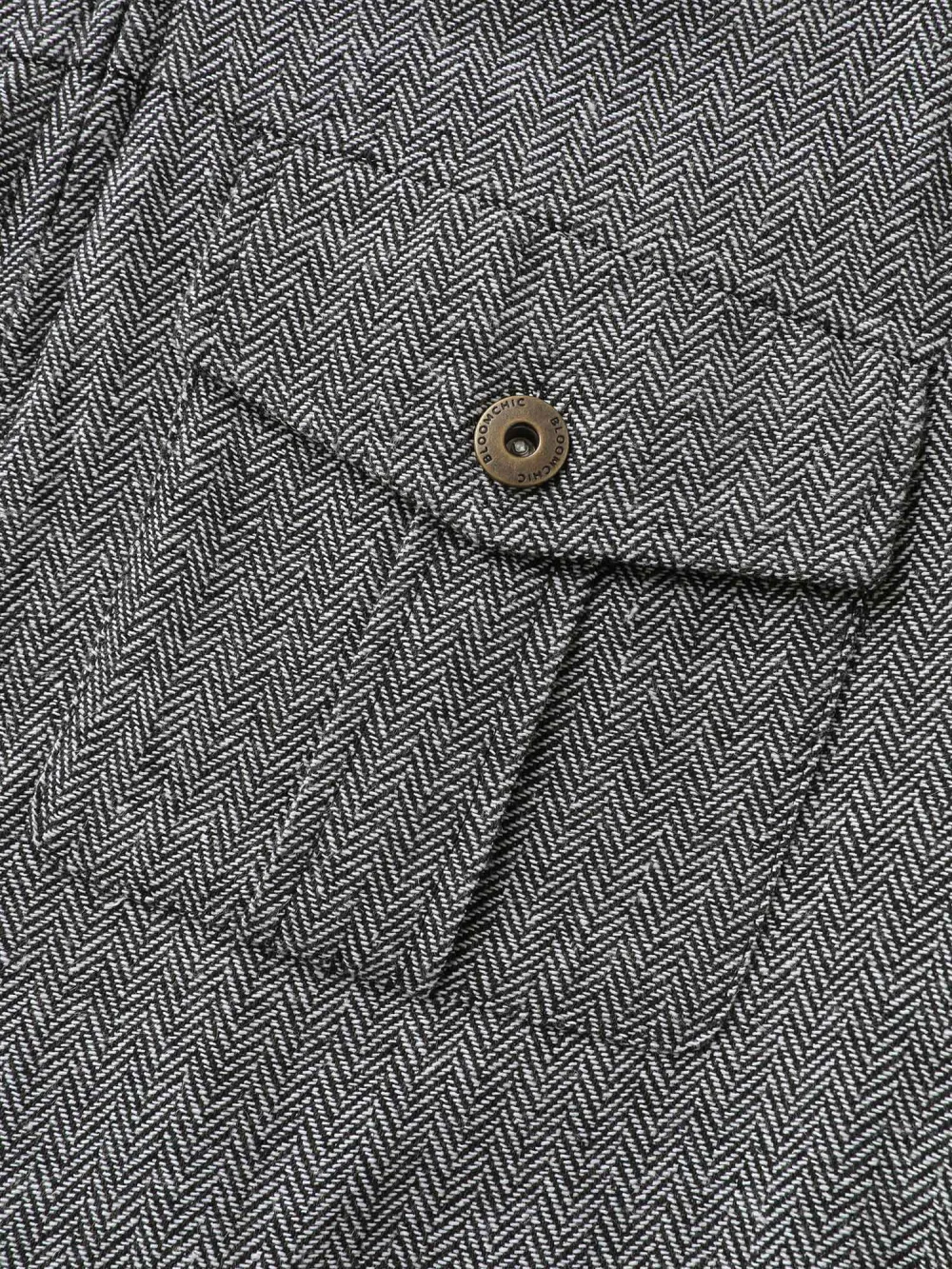 Ribbed Texture Chest Flaps Zipper Jacket