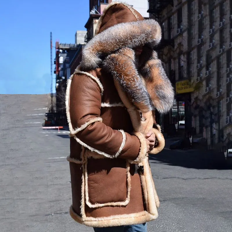 Men's winter jacket fur collar coat
