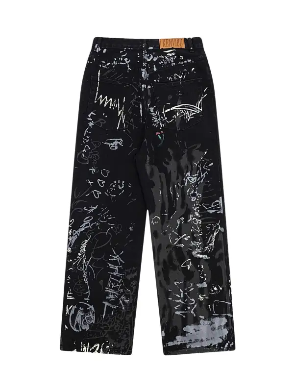 American Graffiti Letter Print Jeans - 1914