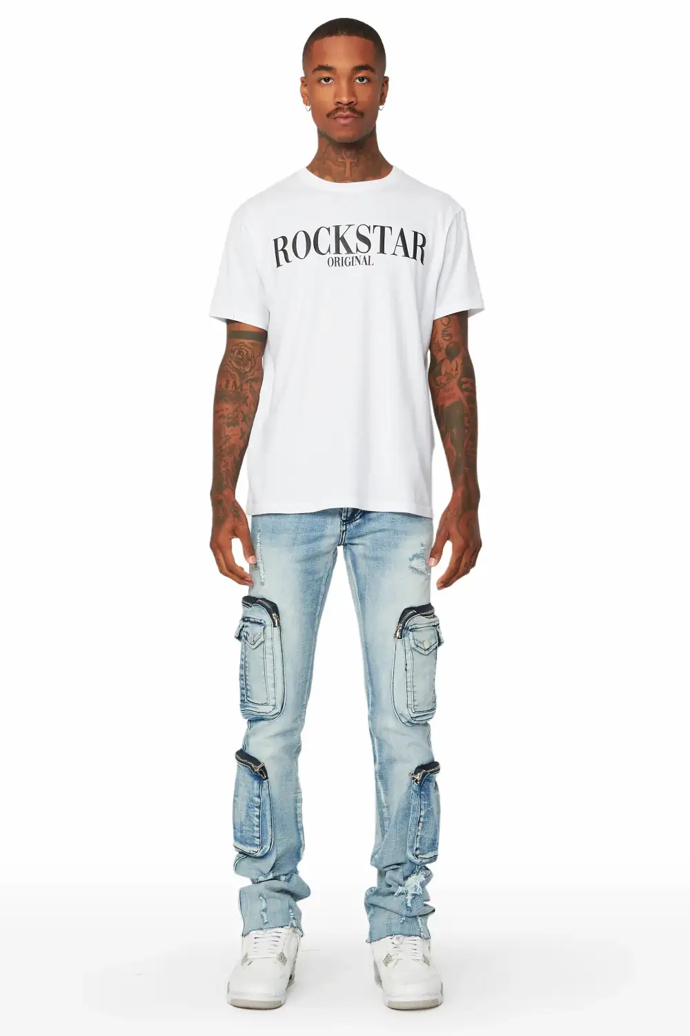 Sutton Blue Stacked Flare Jean