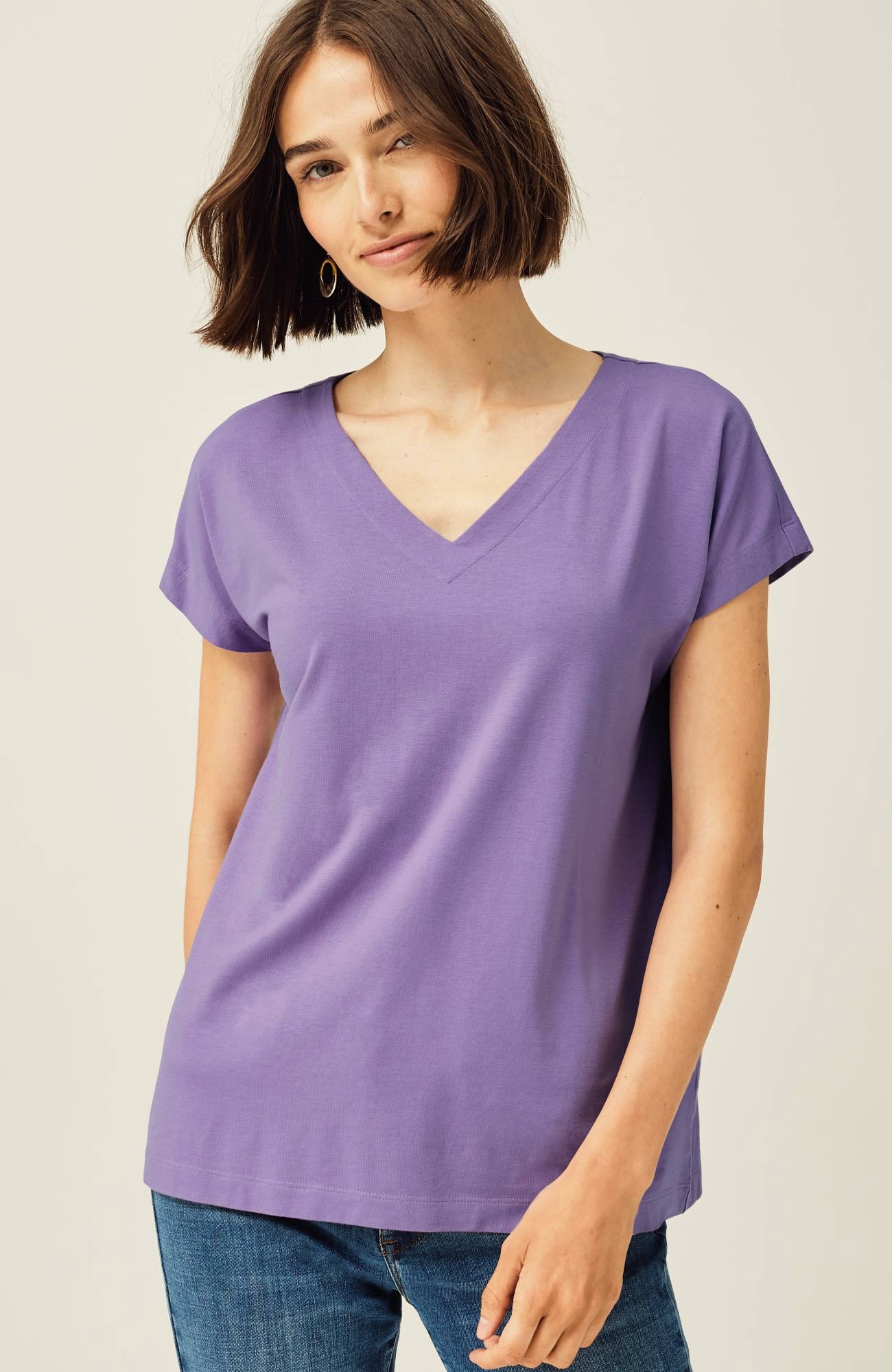 luxe supimaÂ® pleat-back tee