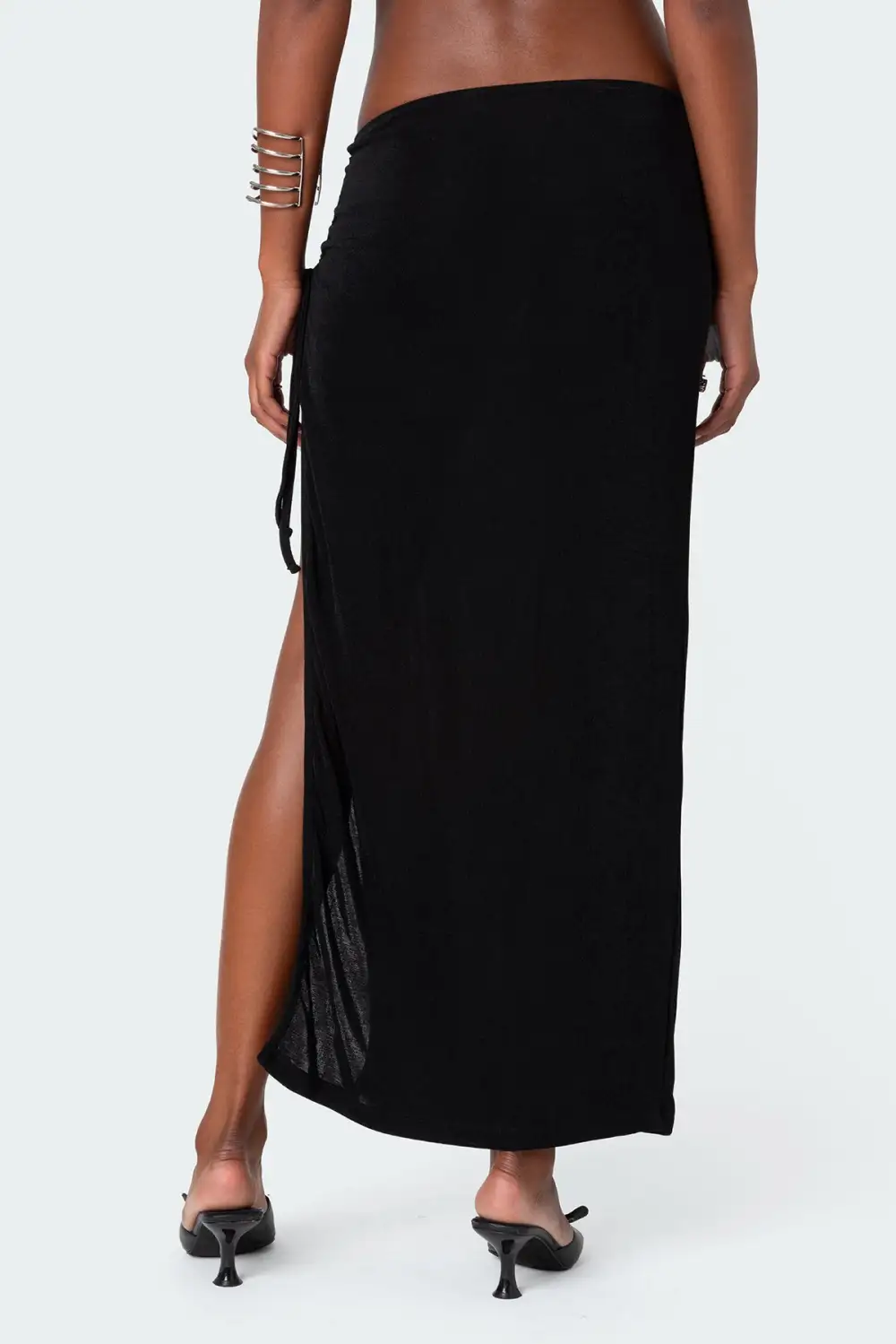Goldie Slitted Drawstring Maxi Skirt