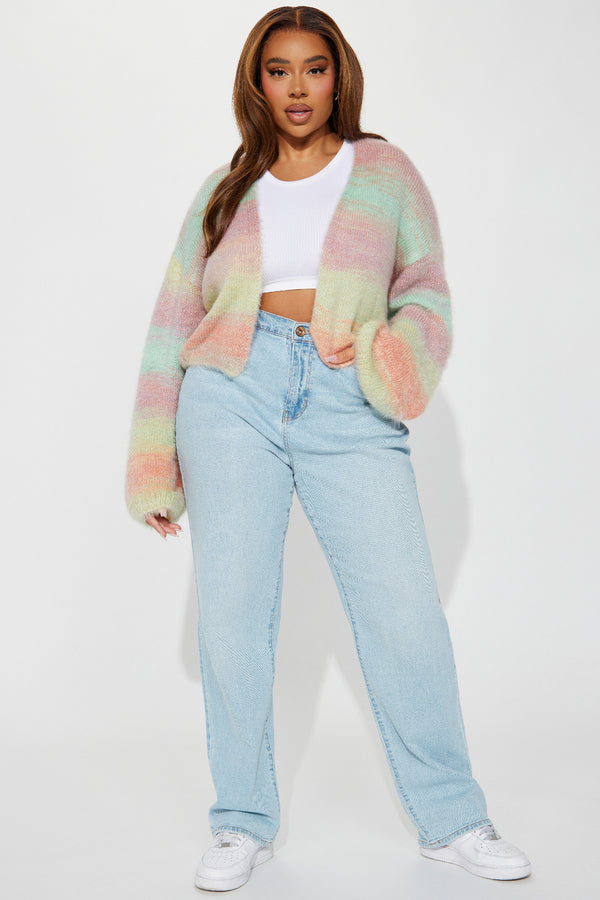 Sabriya Spacedye Cropped Cardigan - Multi Color