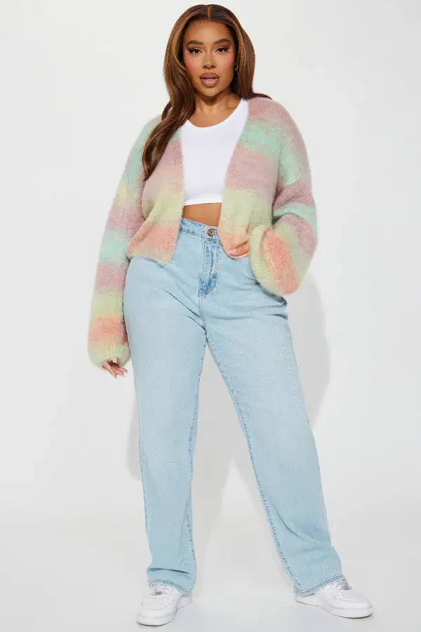 Sabriya Spacedye Cropped Cardigan - Multi Color