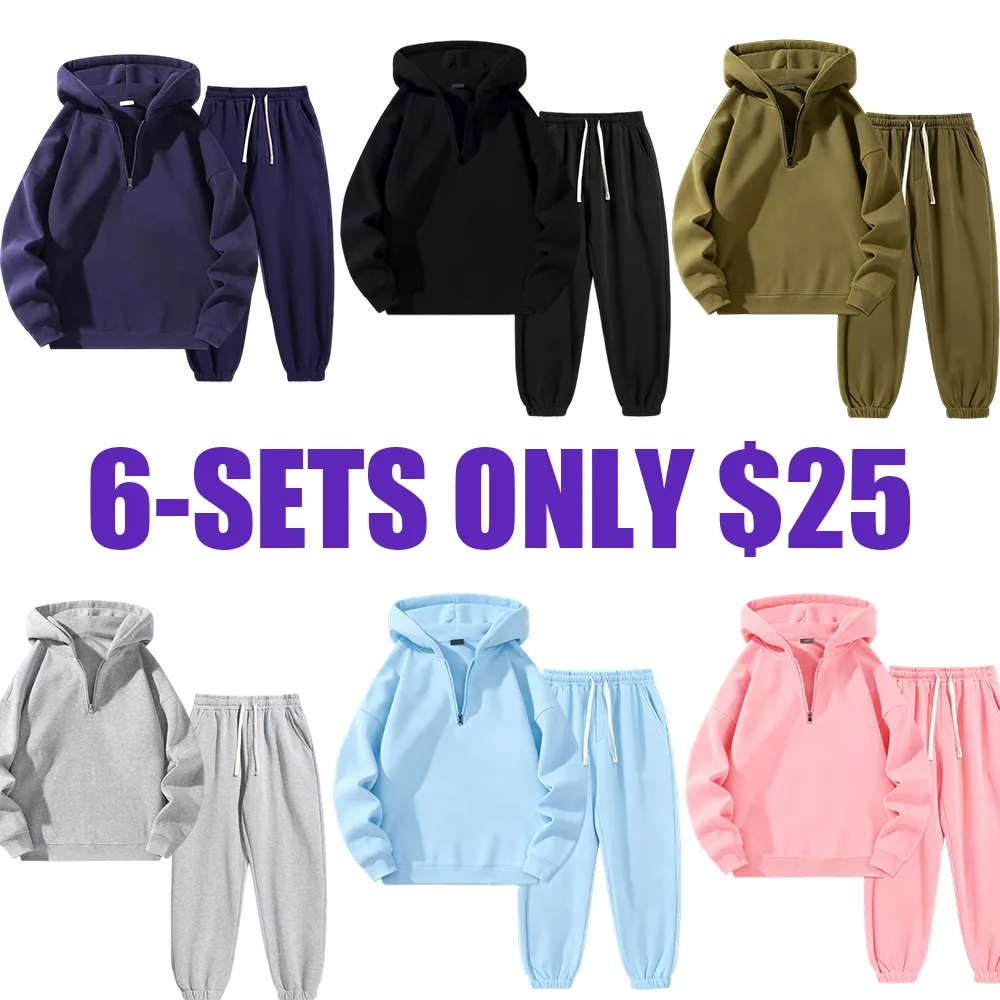 Men's 2-Piece Solid Zipper Hoodie & Sweatpants Set