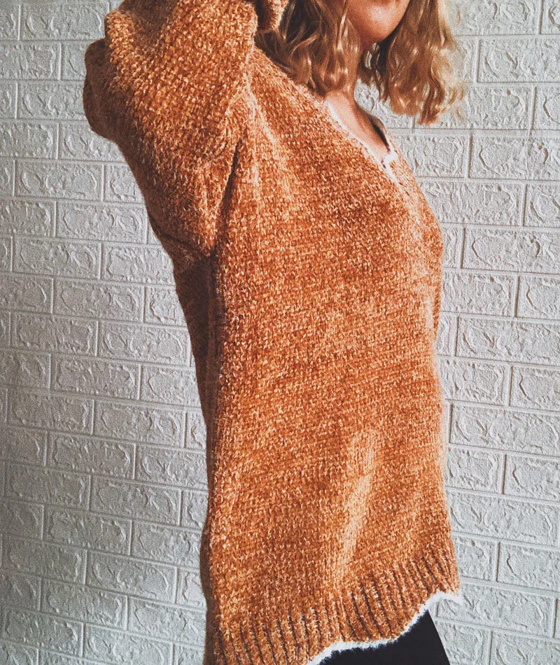 Wave Edge V-Neck Casual Sweater