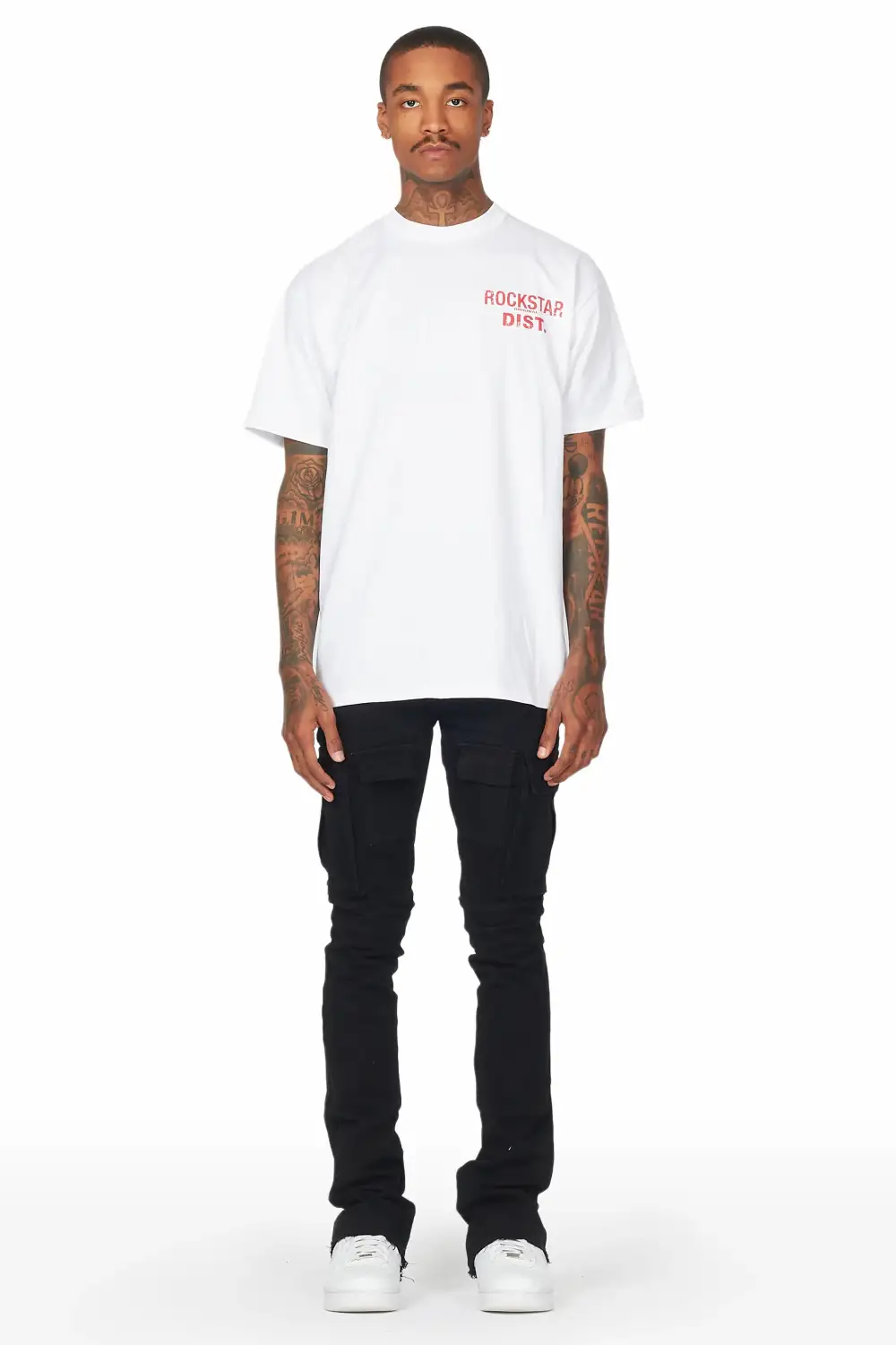 Sarg Black Cargo Stacked Flare Jean