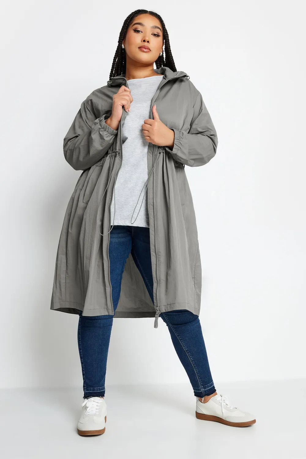 YOURS Curve Black Lightweight Longline Parka Jacket
