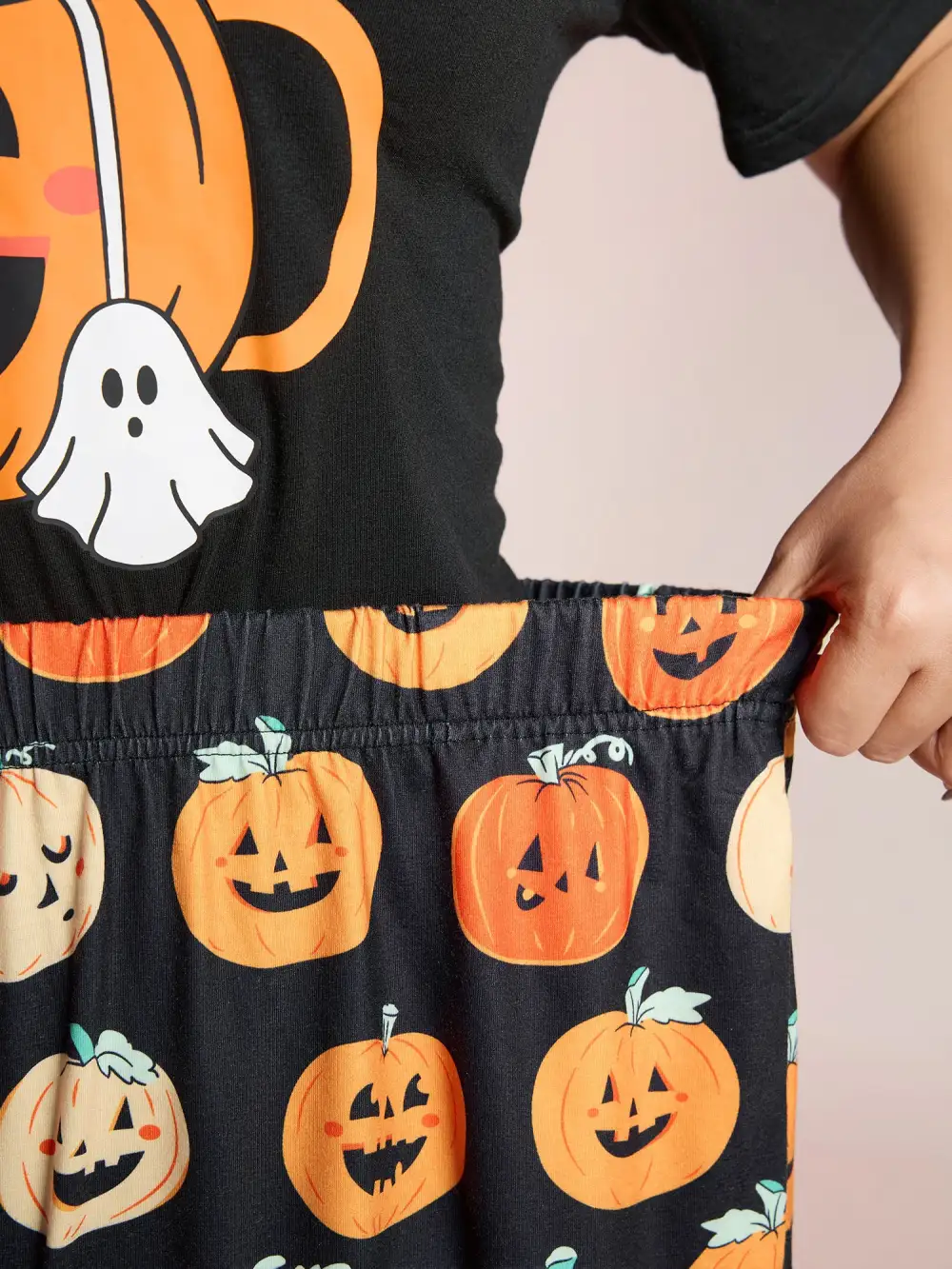 Pumpkin Ghost Contrast Loungewear Set