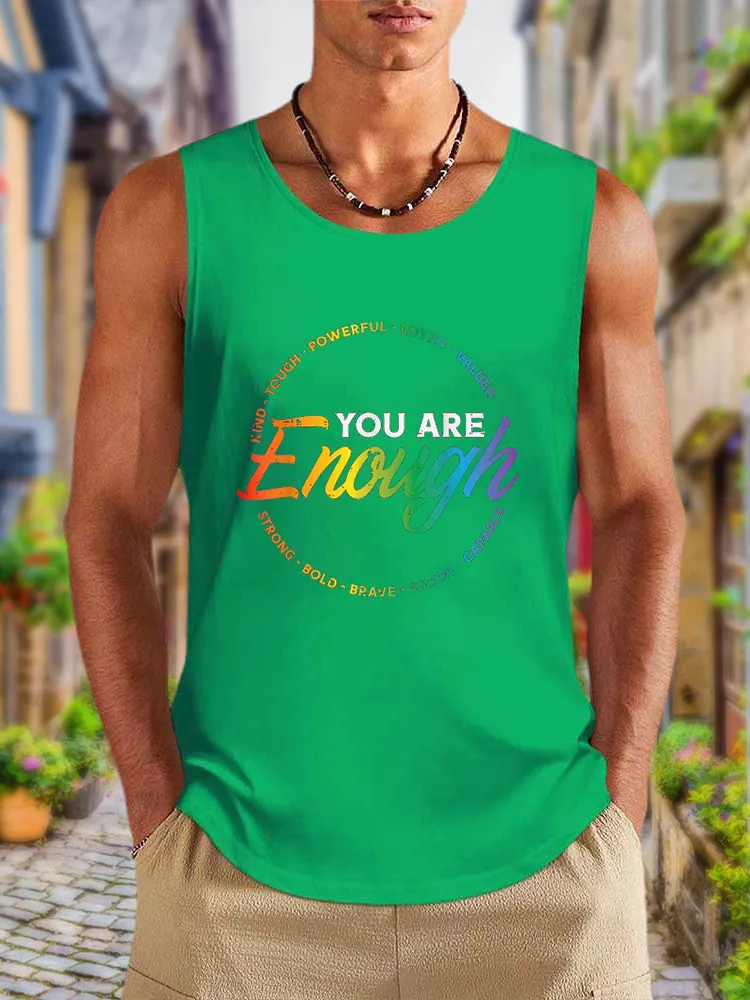 Men'S Vests Gay You Are Enough Rainbow Pride Flag Ally LGBTQ Men Women