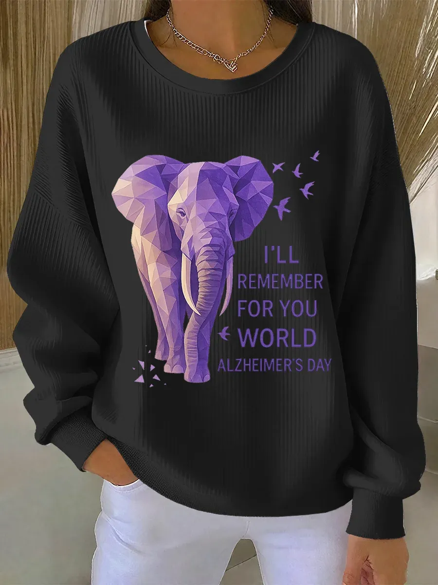Vintage Alzheimer Awareness Art Print Casual Sweatshirt