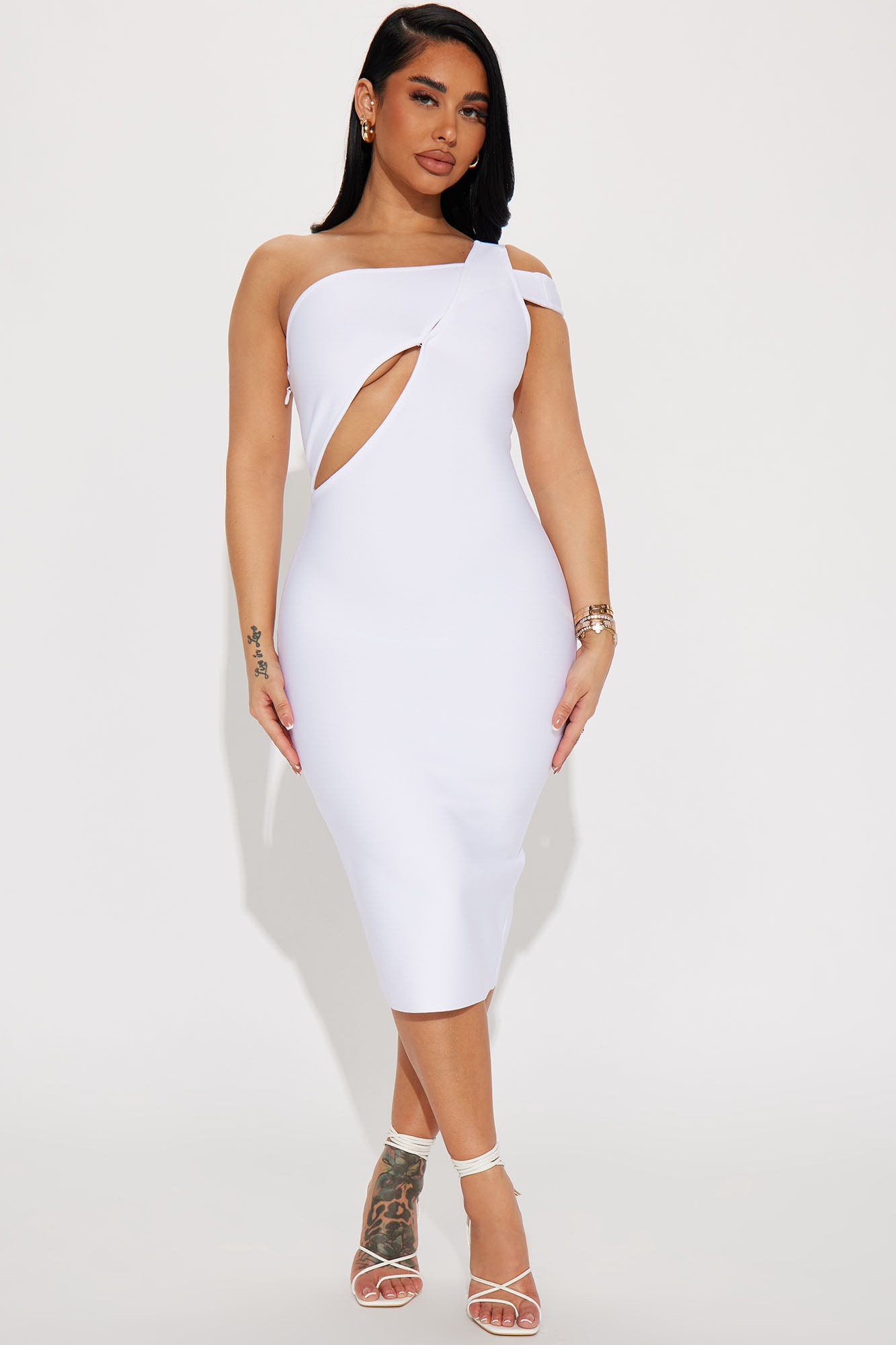 Josephine Bandage Midi Dress - White