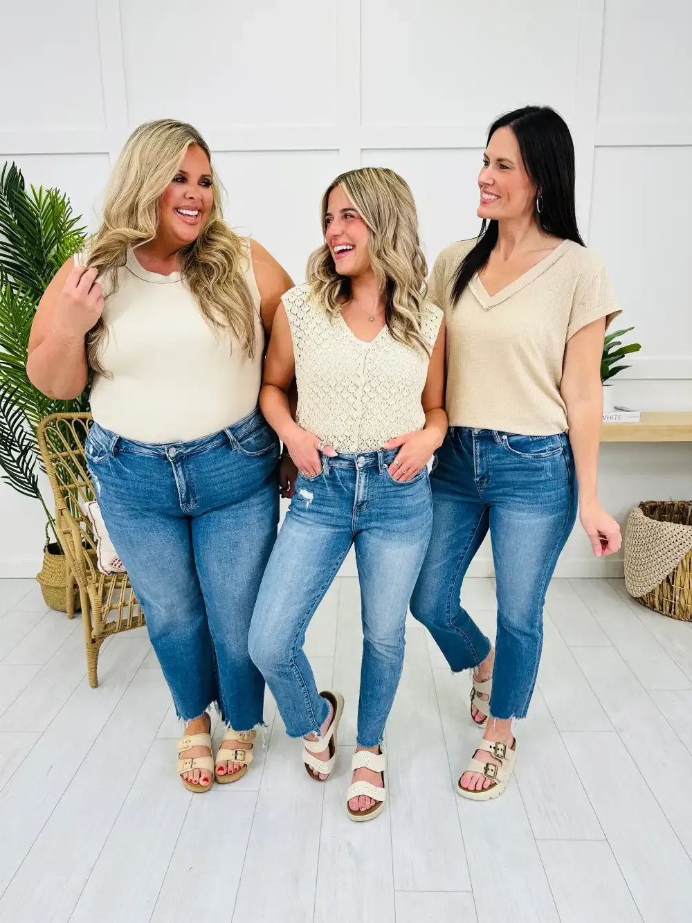 Step It Up Mica Straight Leg Step Hem Jeans