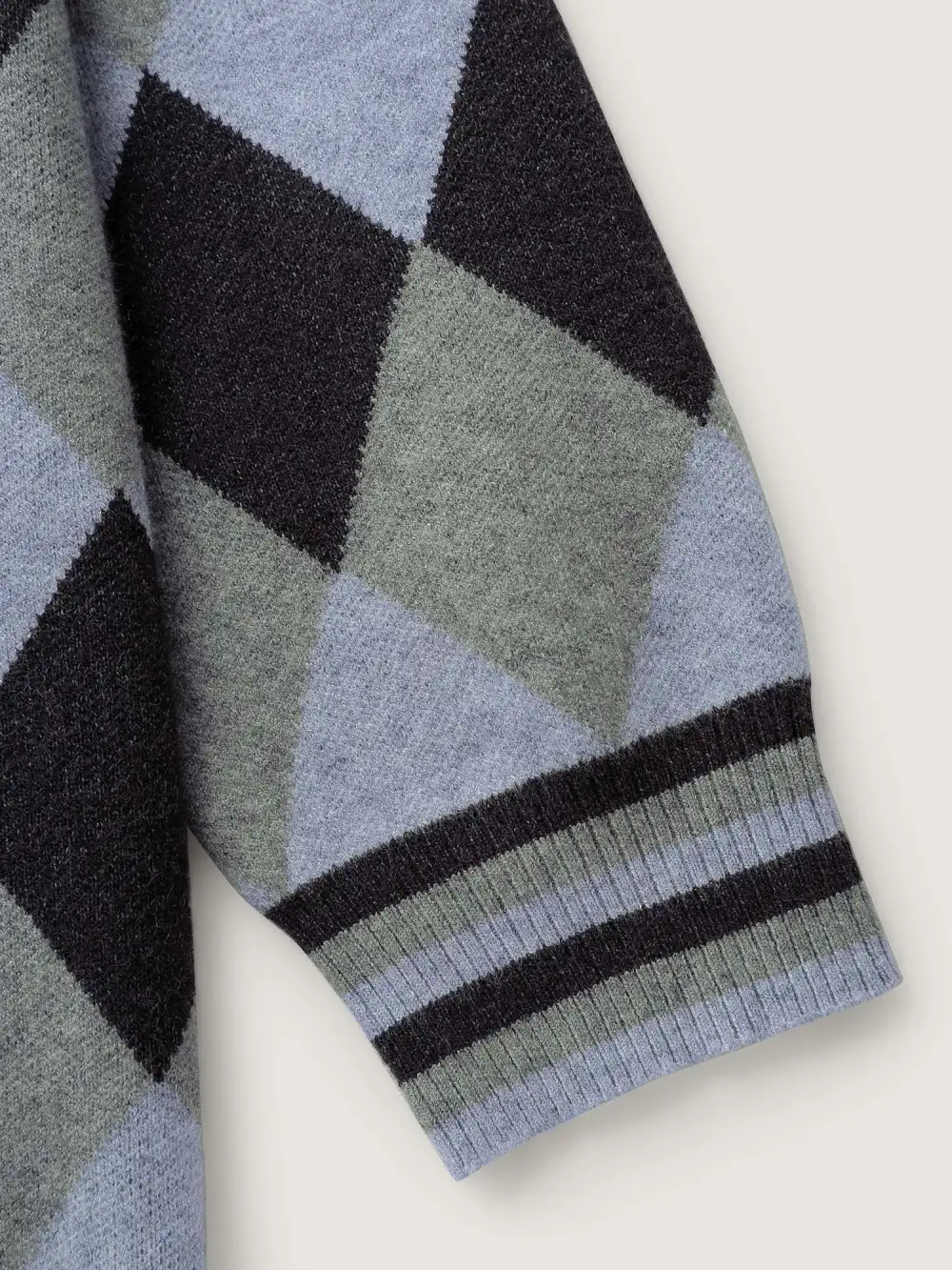 Geometrical Pattern Open-Front Knit Cardigan