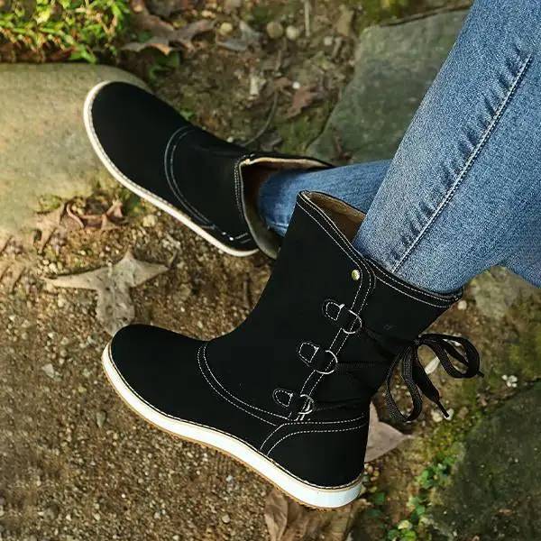 Women's Casual Lace-Up Flat Mid-Cut Snow Boots 10419158S