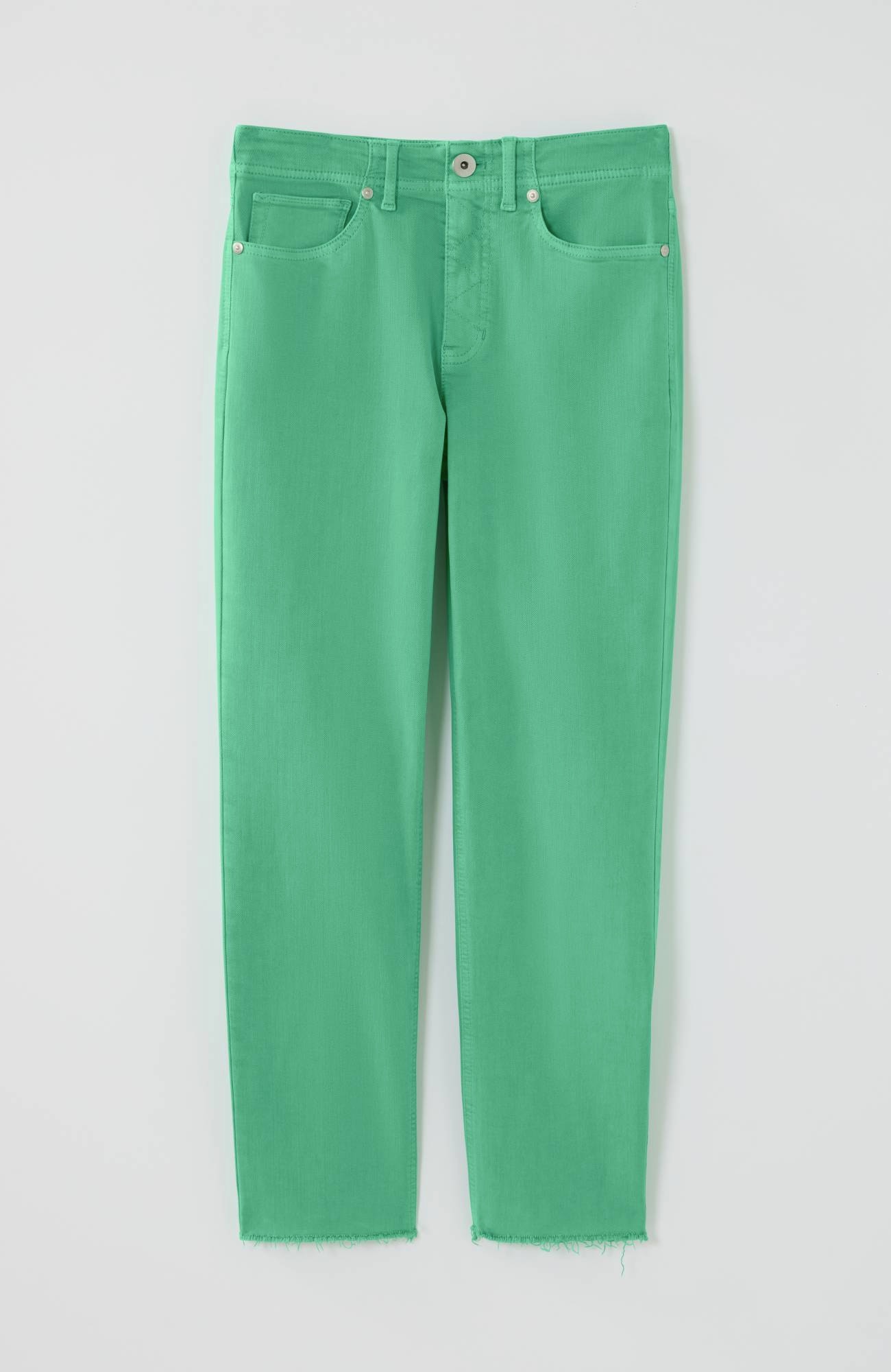 High-Rise Fringe-Hem Crops