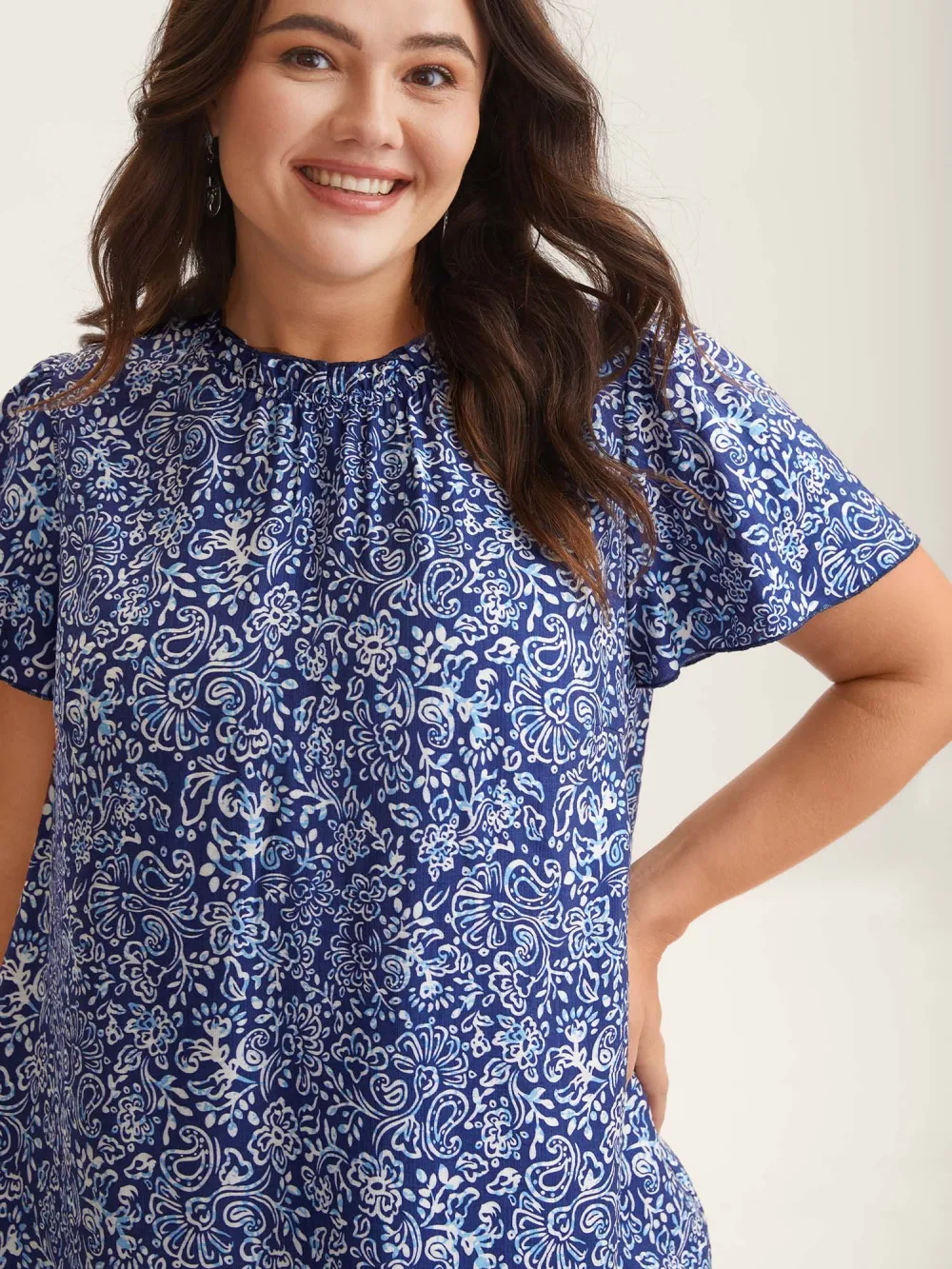 In Full Bloom Mock Neck Shirt