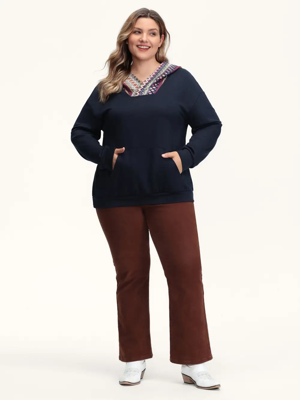 Colorful Pockets Relaxed-Fit Hoodie