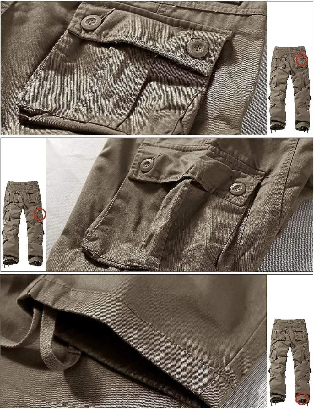 8 - Pack Match Men's Wild Cargo Pants