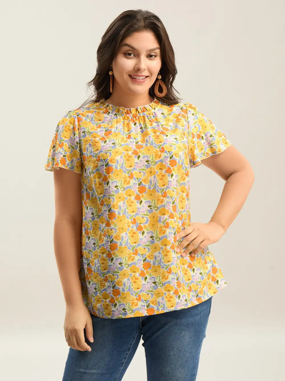 In Full Bloom Mock Neck Shirt
