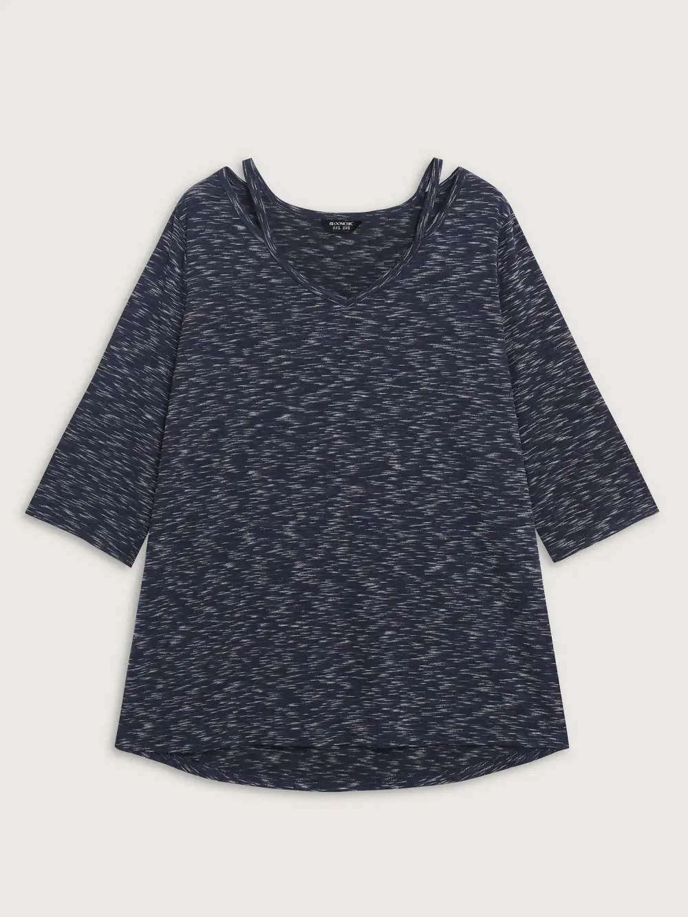 Heather Cut-Out Neckline T-Shirt