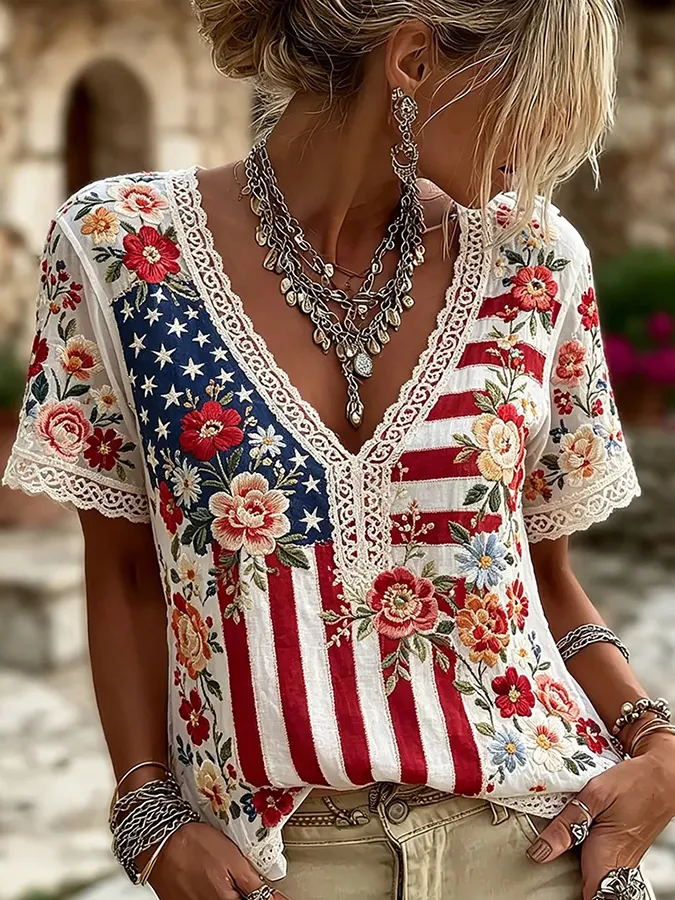 Camiseta Feminina Dia dos Veteranos Lembrança Papoula Vermelha Memorial Americano