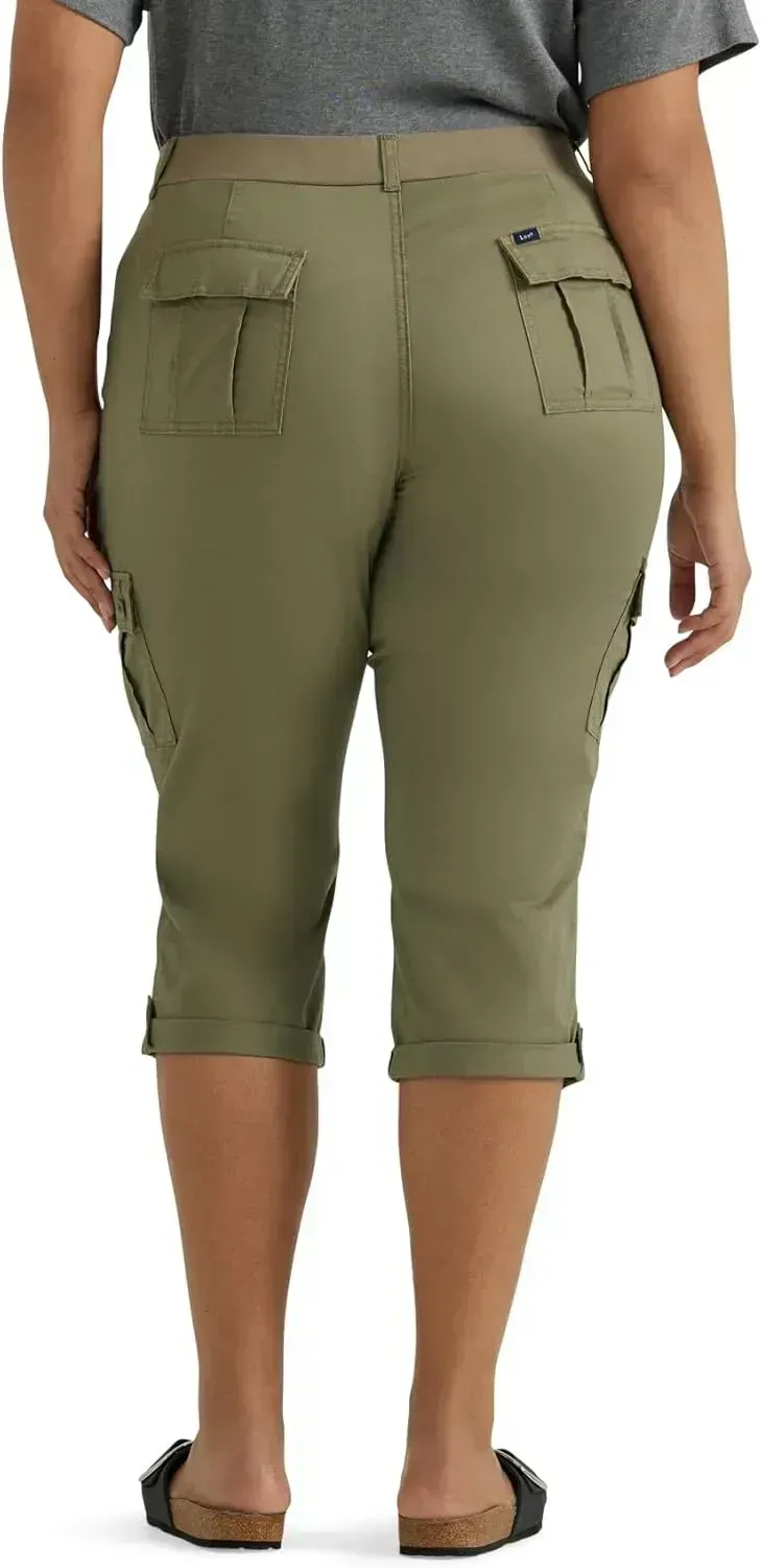 Lee Women's Plus Size Ultra Lux Comfort with Flex-to-go Cargo Capri Pant