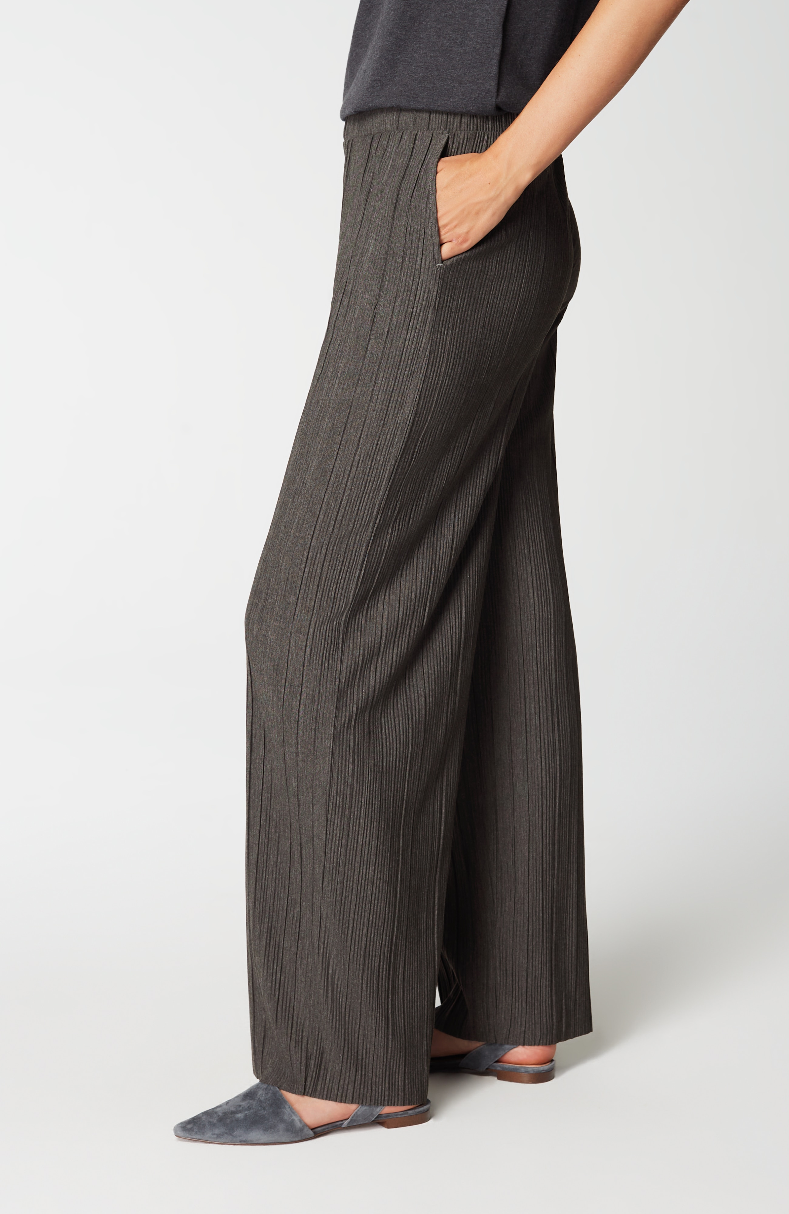 Pure Jill Pleated Wide-Leg Pants
