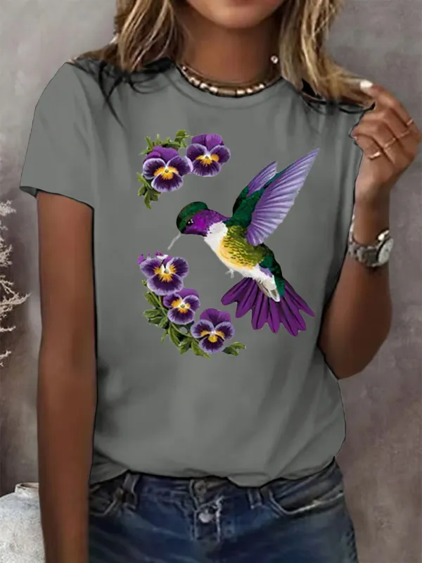 Women'S Alzheimer'S Awareness Print Round Neck T-Shirt