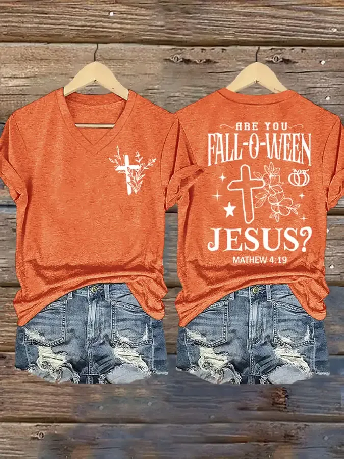 Women's Autumn Style  Print T-Shirt