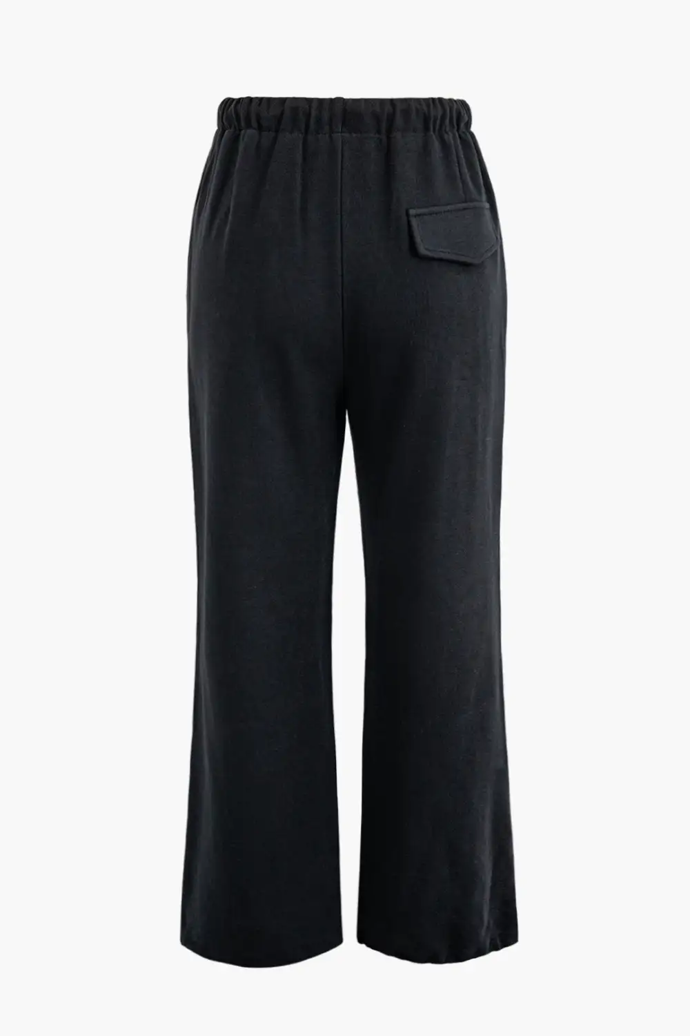 High Waist Drawstring Pocket Straight Leg Pants