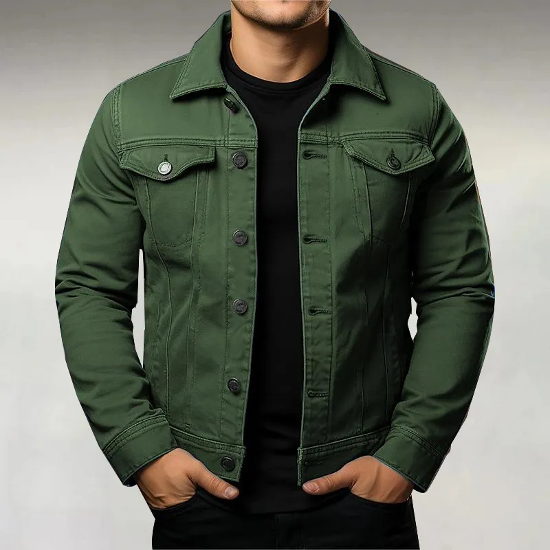 Men's Fashion Turndown Collar Single Breasted Jacket
