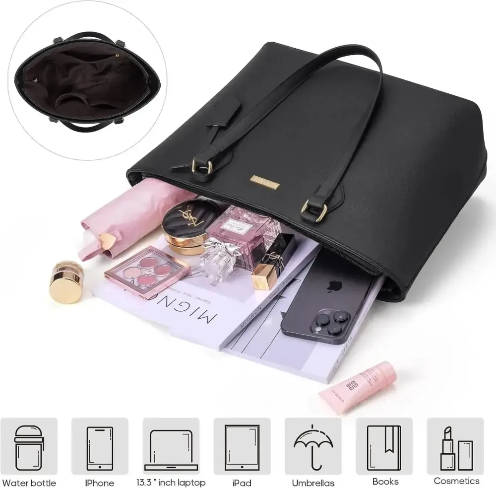 4PCS Women Fashion Handbags Purses Wallet Tote Shoulder Bags