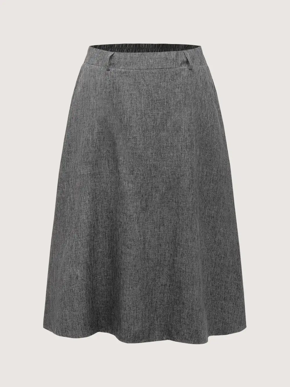 Textured Flared Solid Maxi Skirt