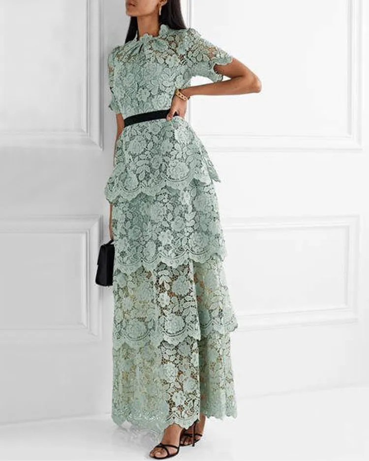 Elegant Tiered Lace Dress