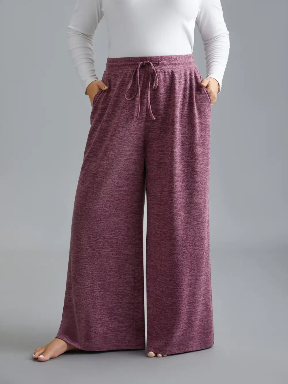 Heather Drawstring Loose Lounge Bottoms