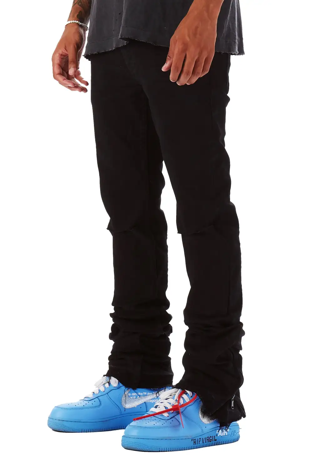 Jaymes Stacked Flare Jean-Black