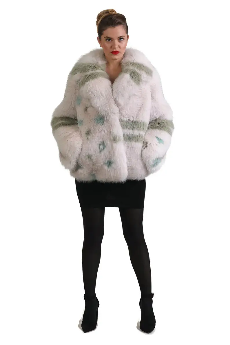 Multicolored Fox Fur coat