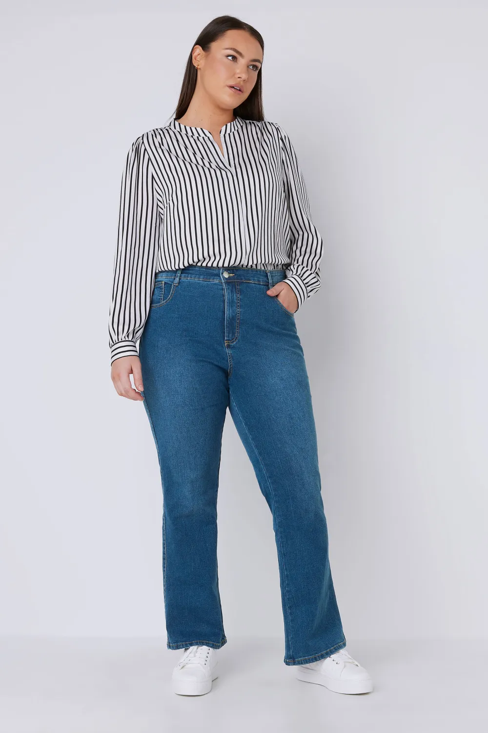 EVANS Curve Fit Black Bootcut Jeans