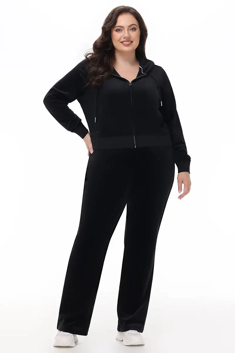 Plus-Size OG Big Bling Velour Track Pants